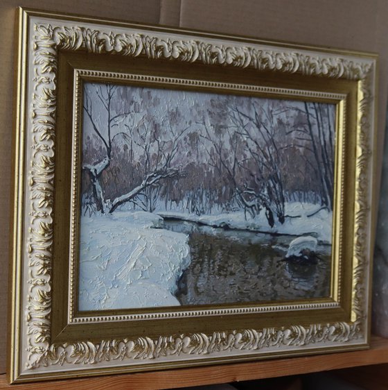 February in Kuzminki. The Churilikha River