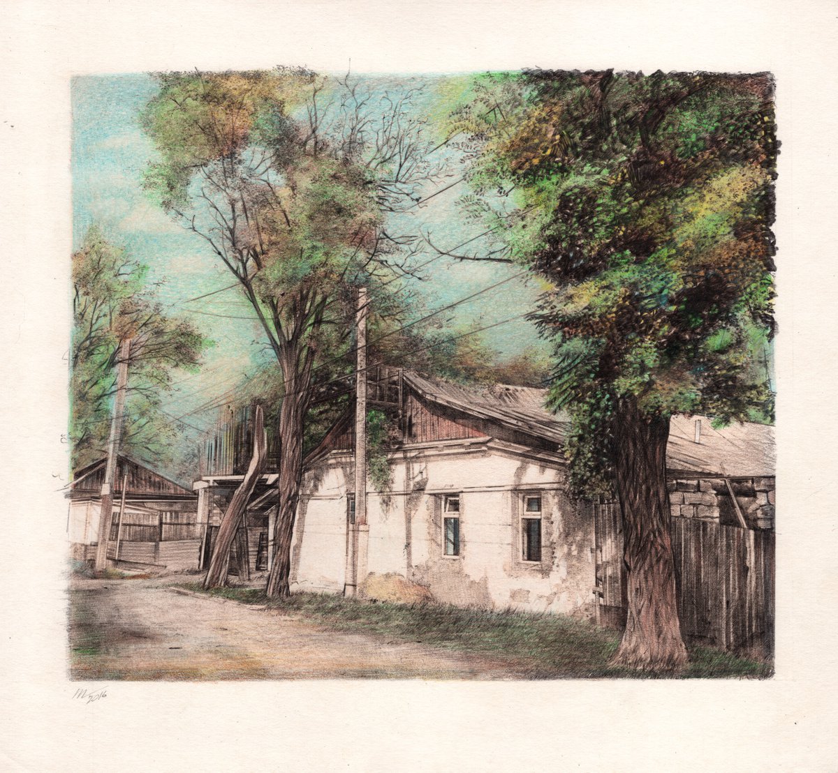 Photorealistic Cityscapes Pencil Drawing By Daria Maier, 12 X 11, City History In Architecture, Original Artwork