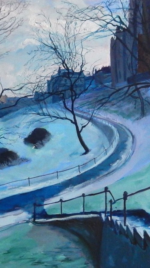 Towards The Calton Hill, Edinburgh, Winter' by Stephen Howard Harrison