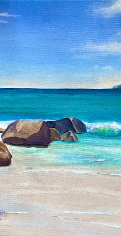 Seychelles beach by Heather Matthews