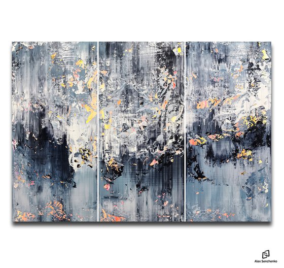 150x100cm. / Abstract triptych / Abstract 2184