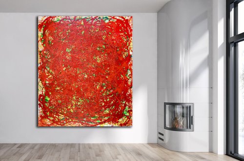 Coming From The Red | Very large abstract painting by Nestor Toro