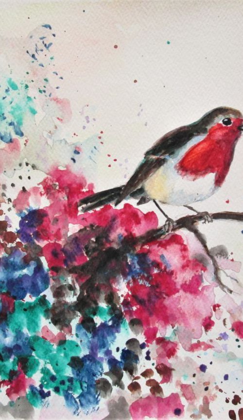 Robin Garden Bird by MARJANSART