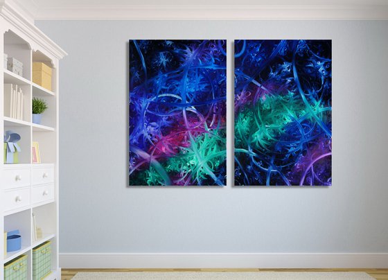 Left Spin & Right Spin (Diptych) XXXL (165 x 120 cm) (66 x 48 inches)