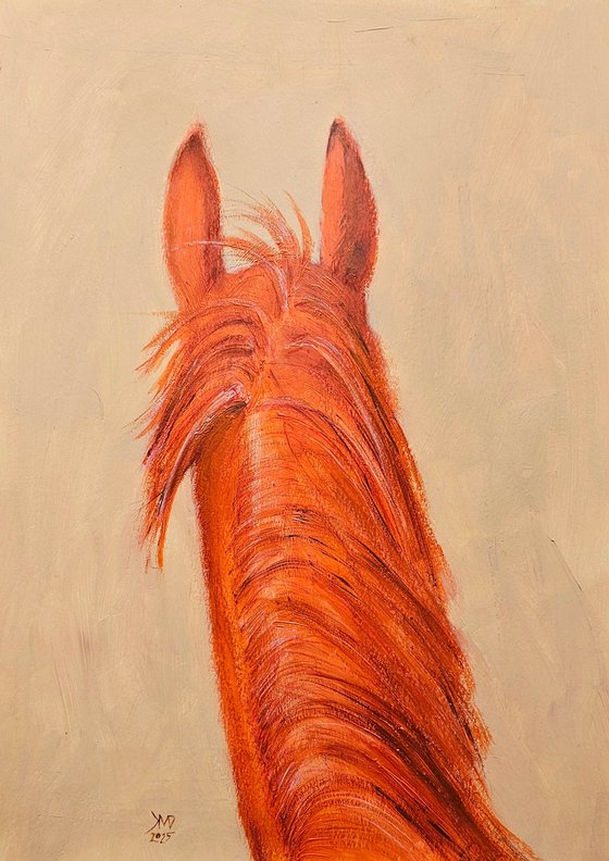 Orange chestnut horse neck mane ears