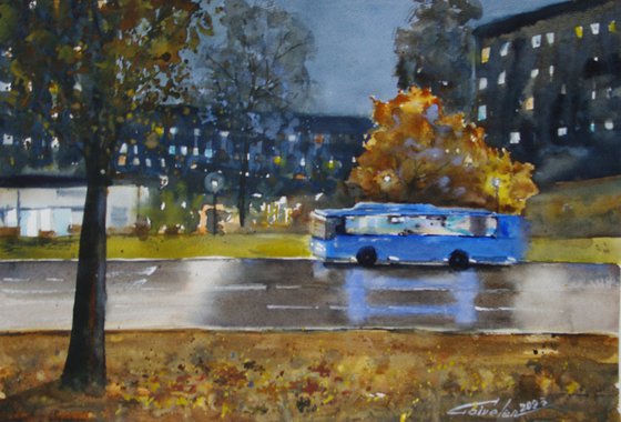 The evening bus