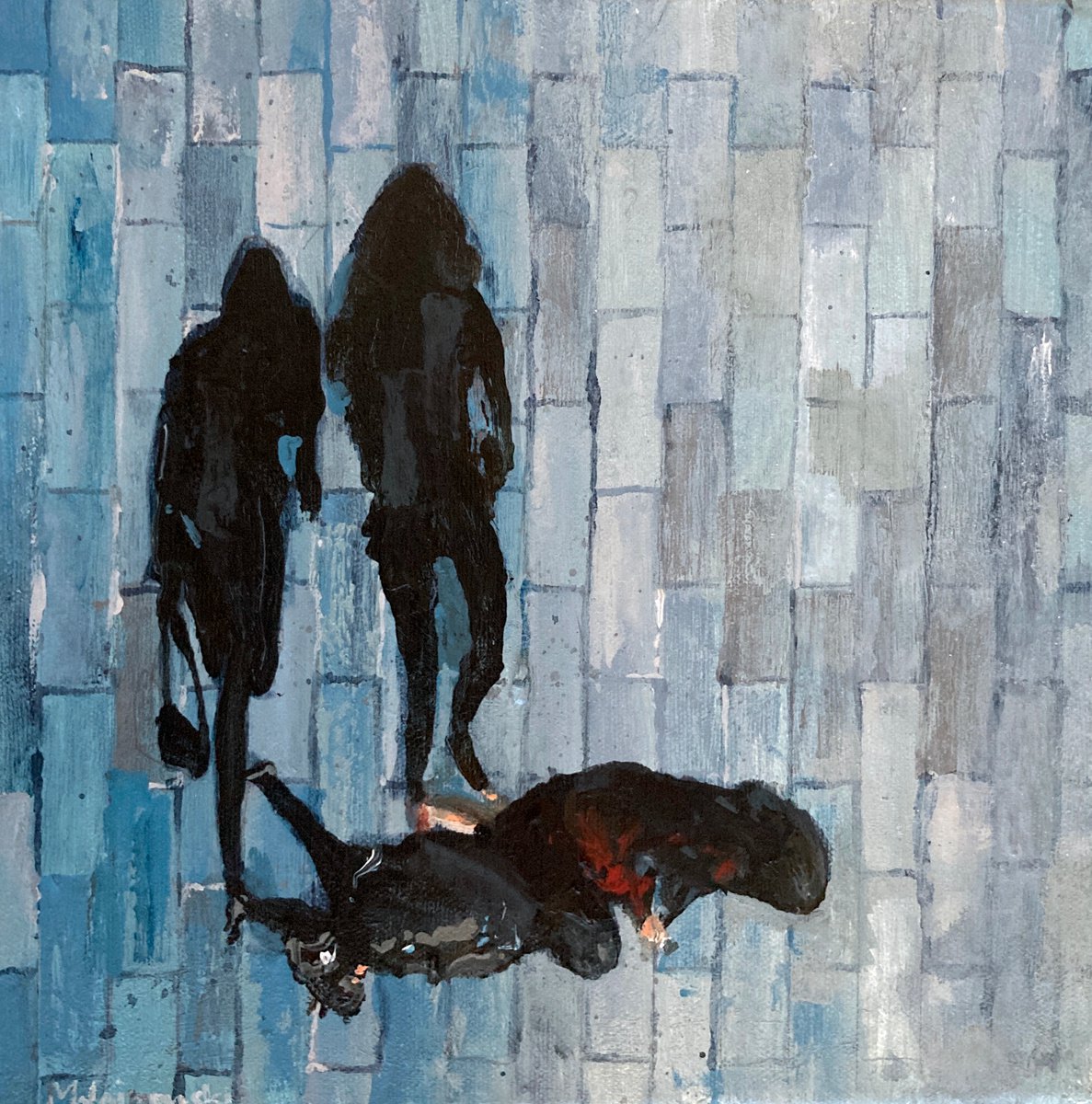 Shadowland 1 and 2 (two paintings sold together) by Martin Wojnowski