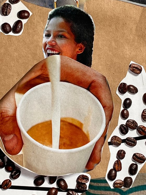 Woman Coffe Time Collage