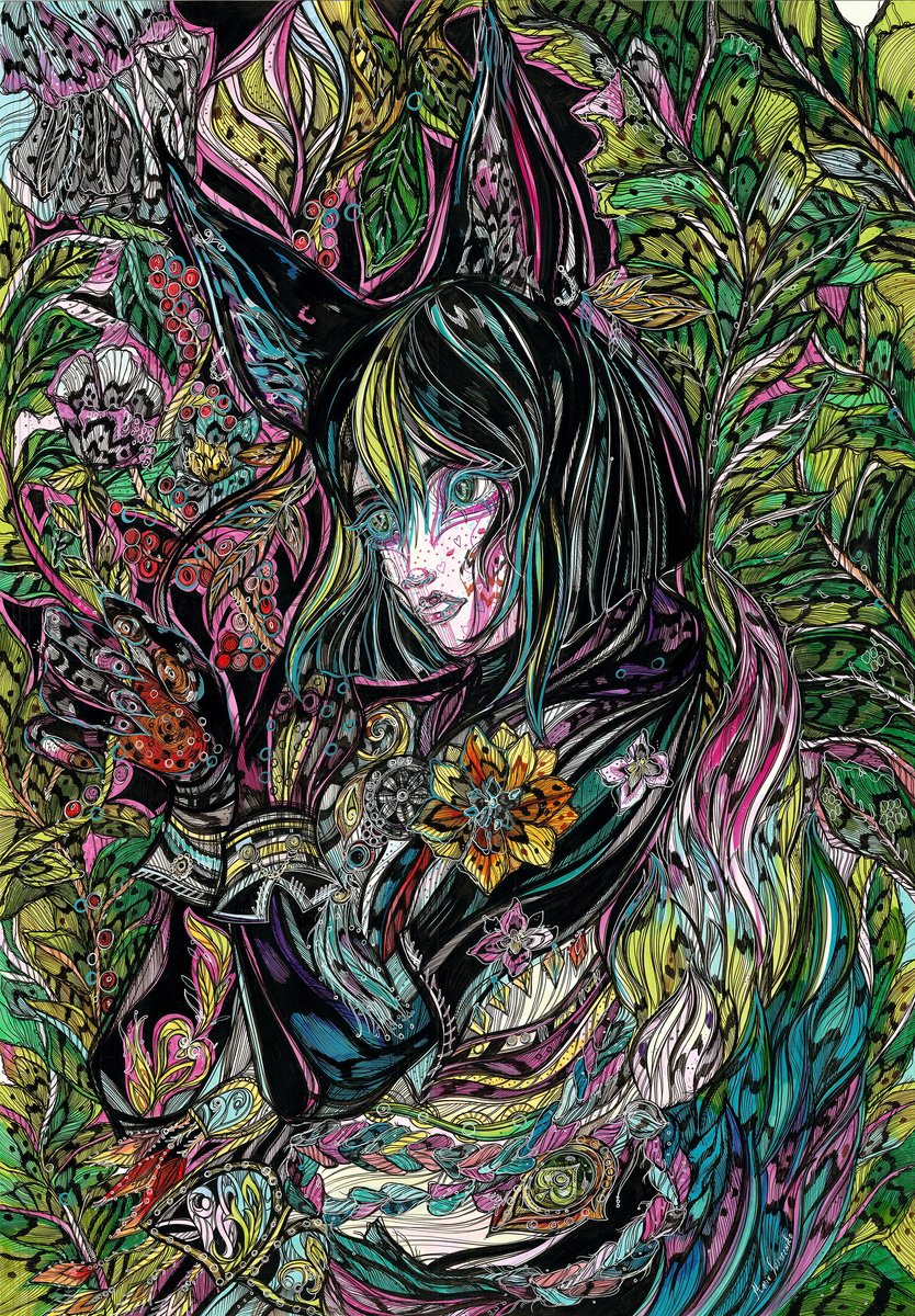 Impressionistic Portrait Drawing By Maria Susarenko, 20 X 28", Tighnari, Original Artwork