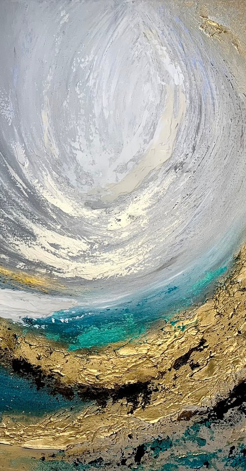 Teal Tempest -  Textured Abstract by Sarah Berger