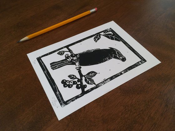 Jaseur - Small linocut print limited edition of 10