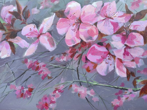 Cherry Blossom, original acrylic painting on canvas