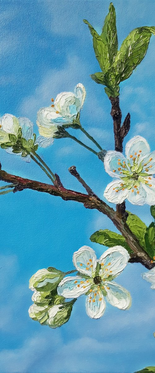 "Spring morning", blossom painting by Anna Steshenko