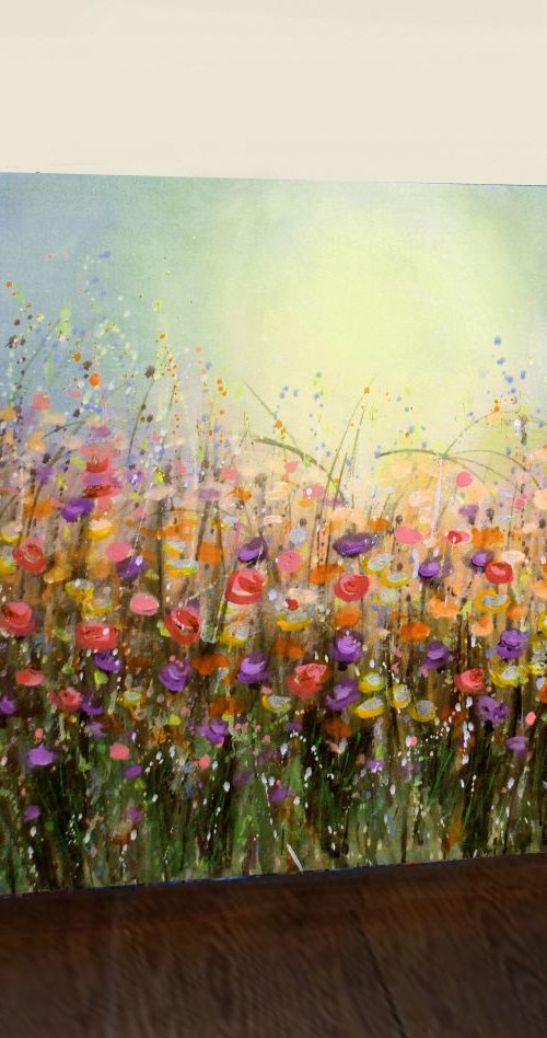 Abstract Meadows 30x20 inches by Vishalandra Dakur