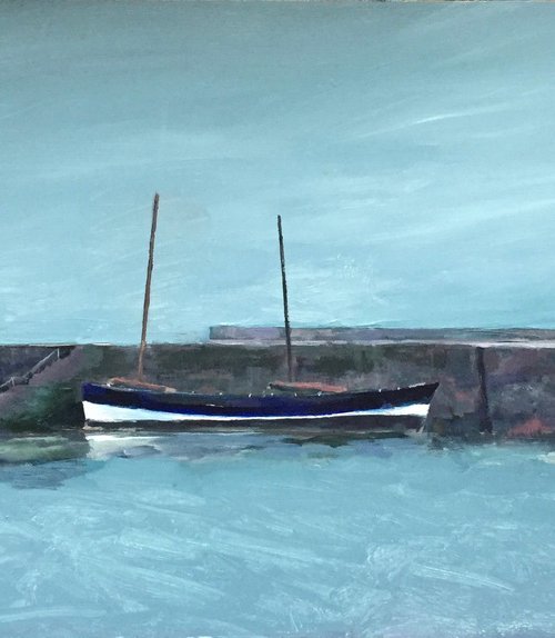 'Two boats at Anstruther Harbour' by Stephen Howard Harrison