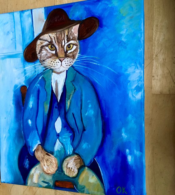 Troy The Cat  Little Peasant  inspired by  portrait  ( 1918) of Amedeo Clemente Modigliani