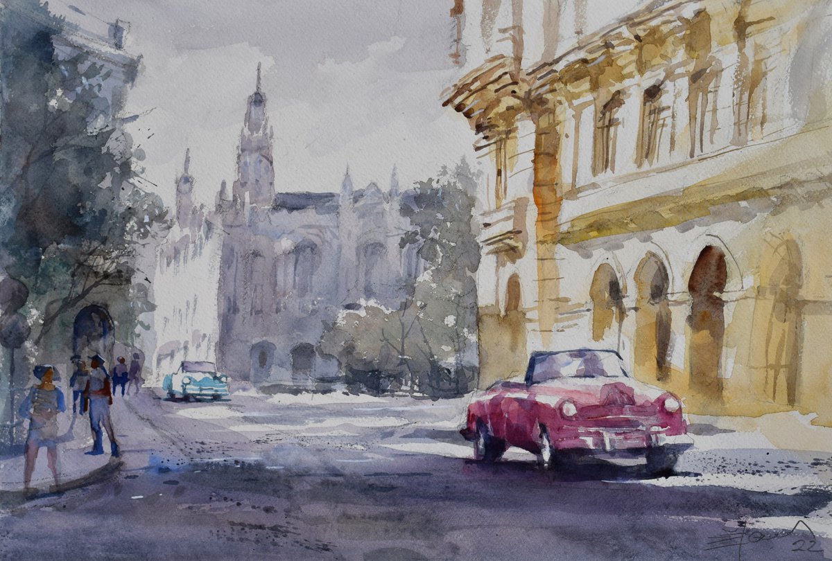 Havana streets by Goran igoli? Watercolors