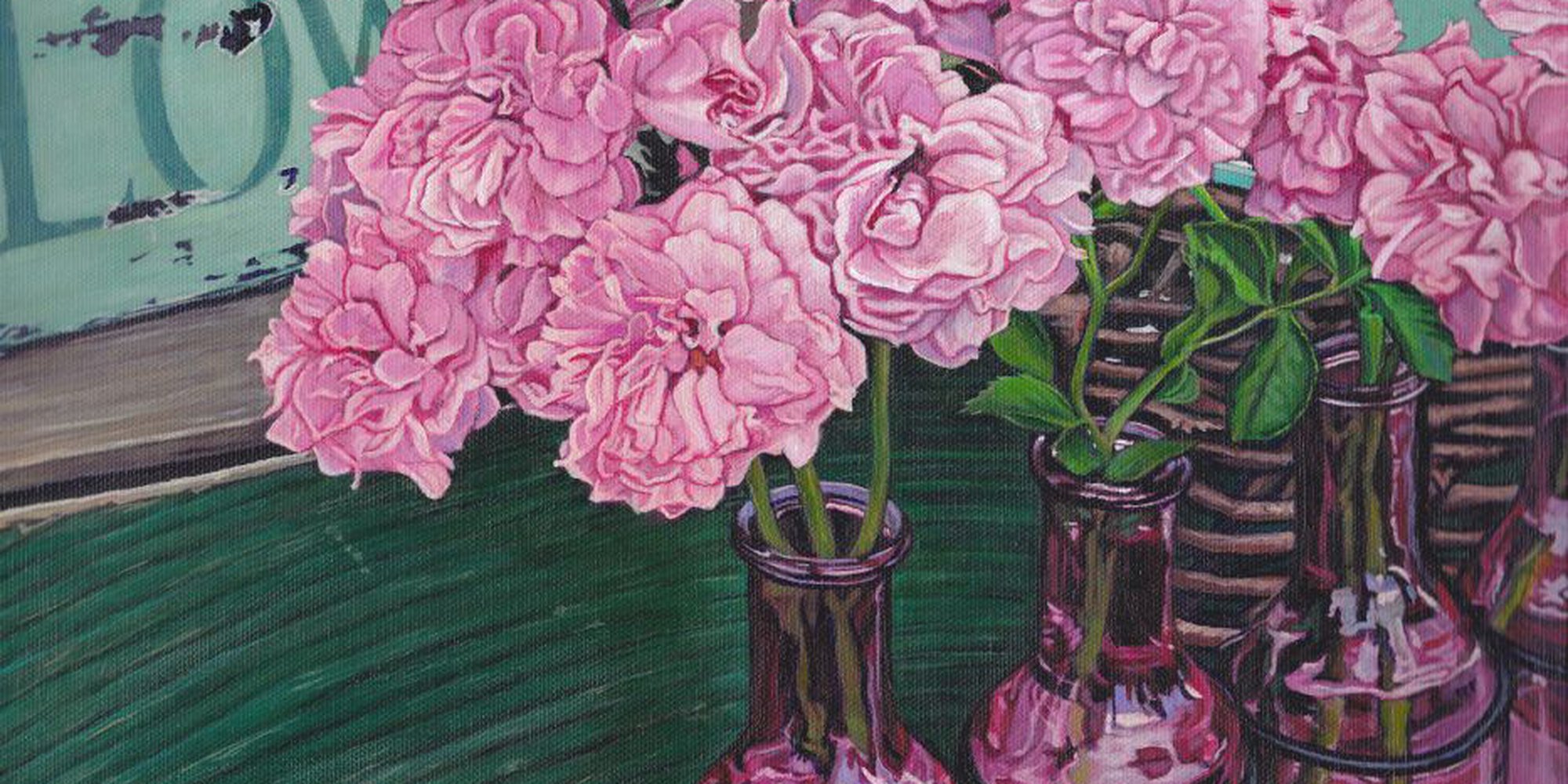 Art of the Day: "Peonies at the Farmers Market, 2017" by Paige Wallis
