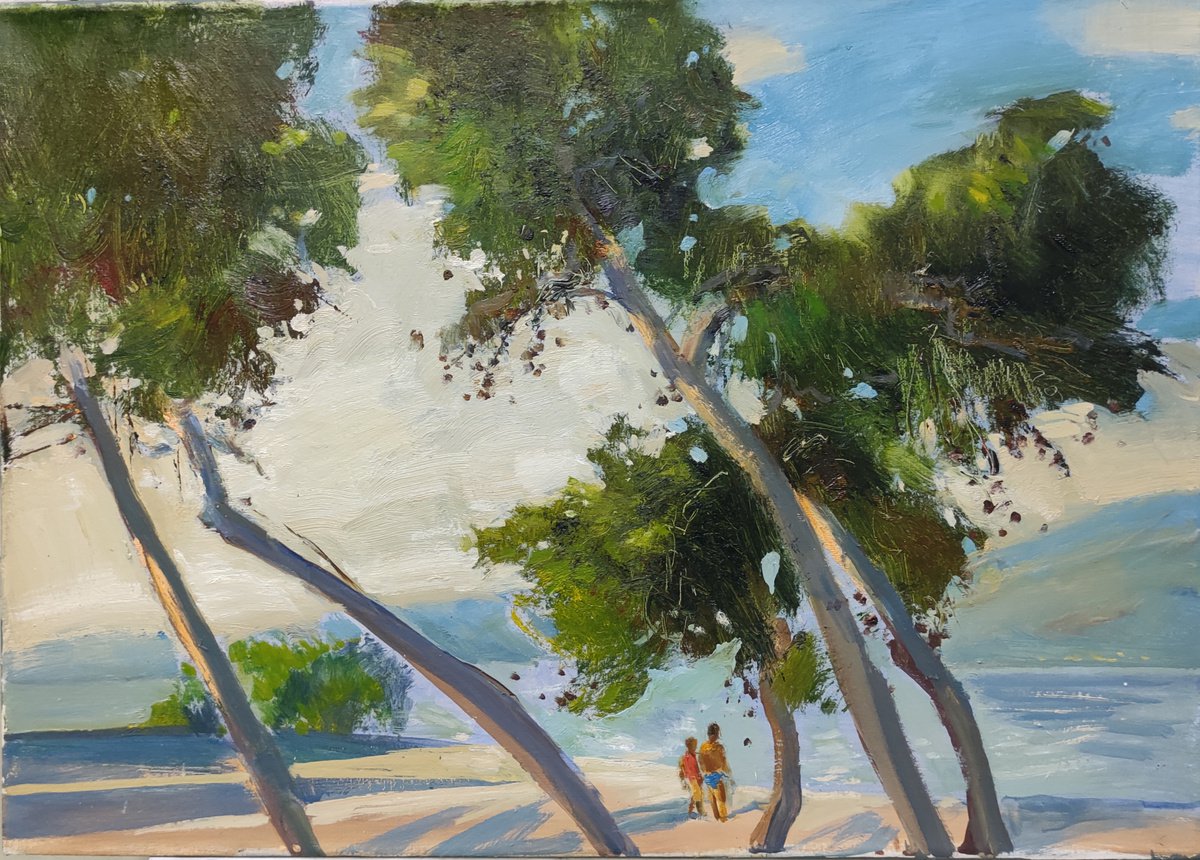 Trees on the beach by Dmitrii Ermolov