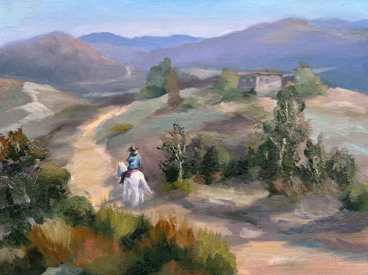 Impressionistic Portrait Oil Painting By Grace Diehl, 12 X 9, Return Journey, Original Artwork