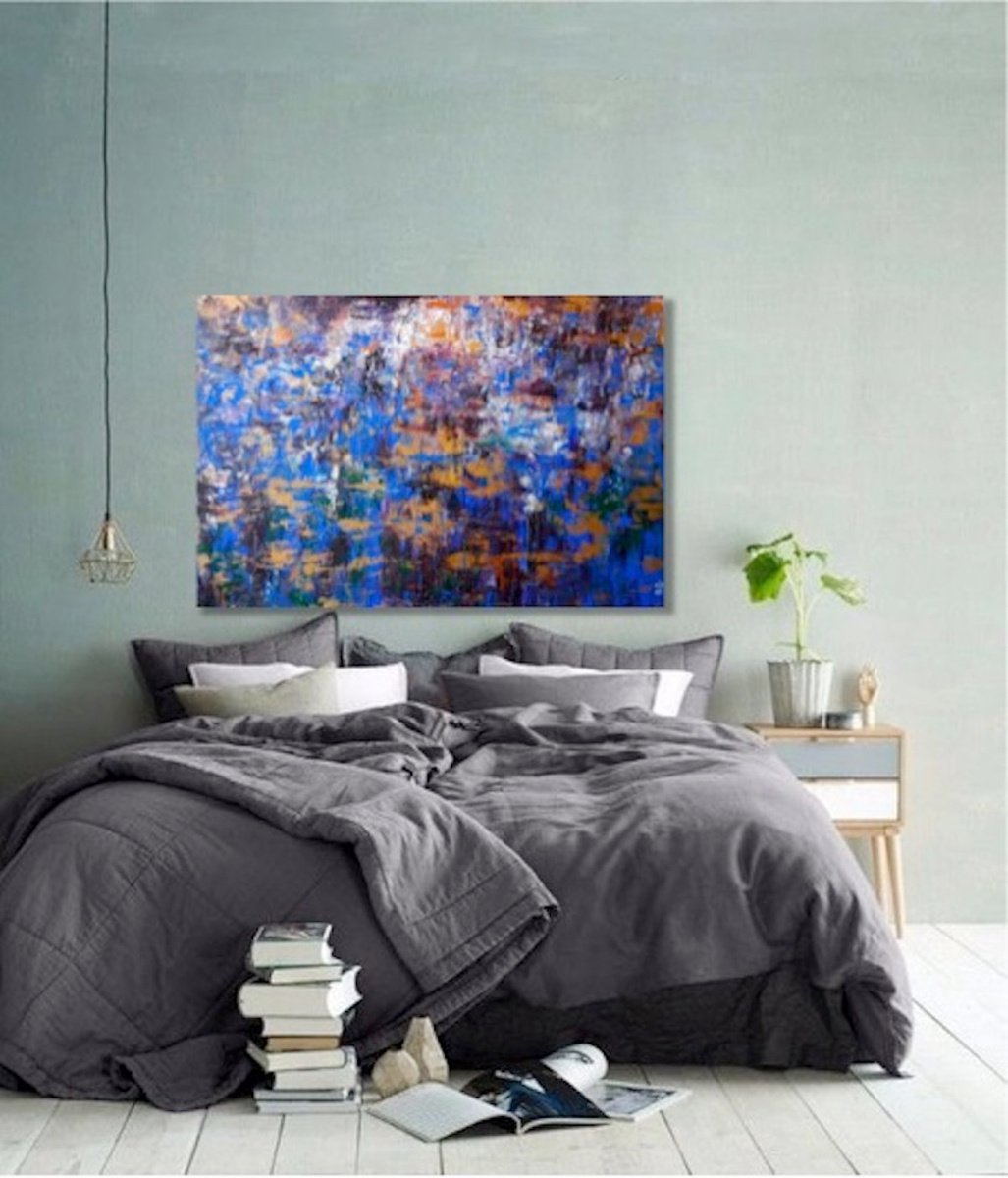 Springtime in a broken mirror original acrylic painting by Elena Parau, 80x120x4 cm (202... by Elena Parau