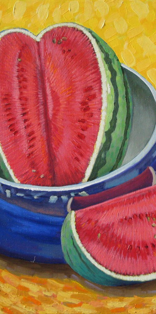 Watermelon in a Bowl by Richard Gibson