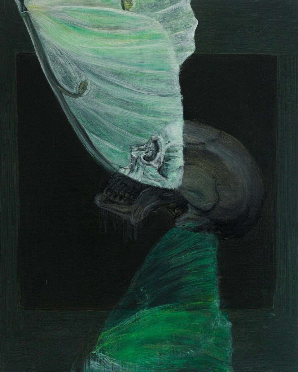 Surrealistic Portrait Oil Painting By Maxence Ma, 33 X 39", || Irm De Nietzsche ||, Original Artwork