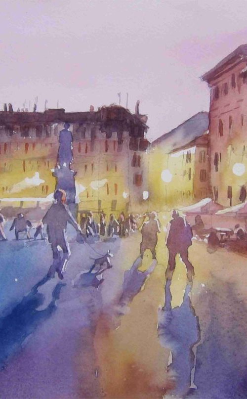 Roma campo de' fiori by Goran Žigolić Watercolors