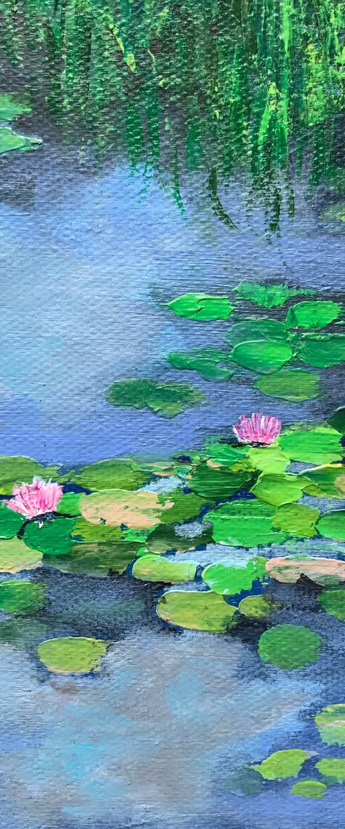 Water Lilies 3 ! Monet's Garden ! Impressionist Art by Amita Dand