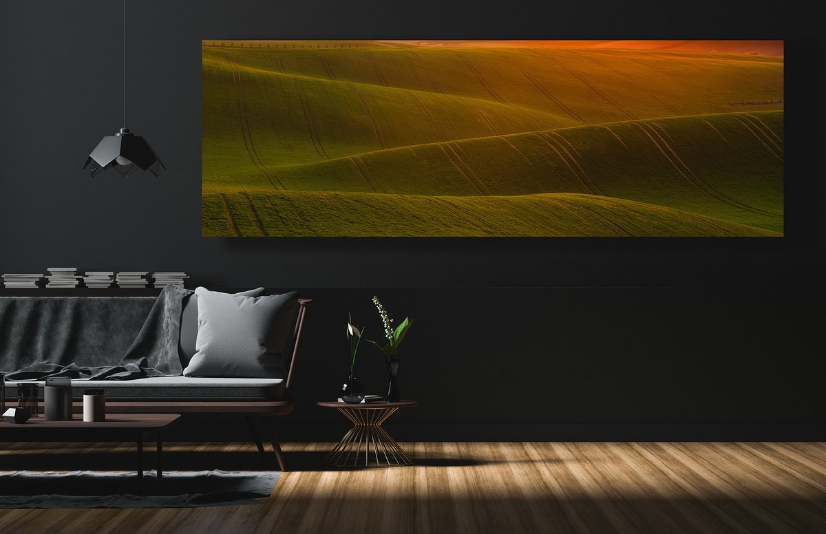 Photorealistic Landscape Photograph By Pavel Oskin, 105 X 35", Karlin Waves, Original Artwork