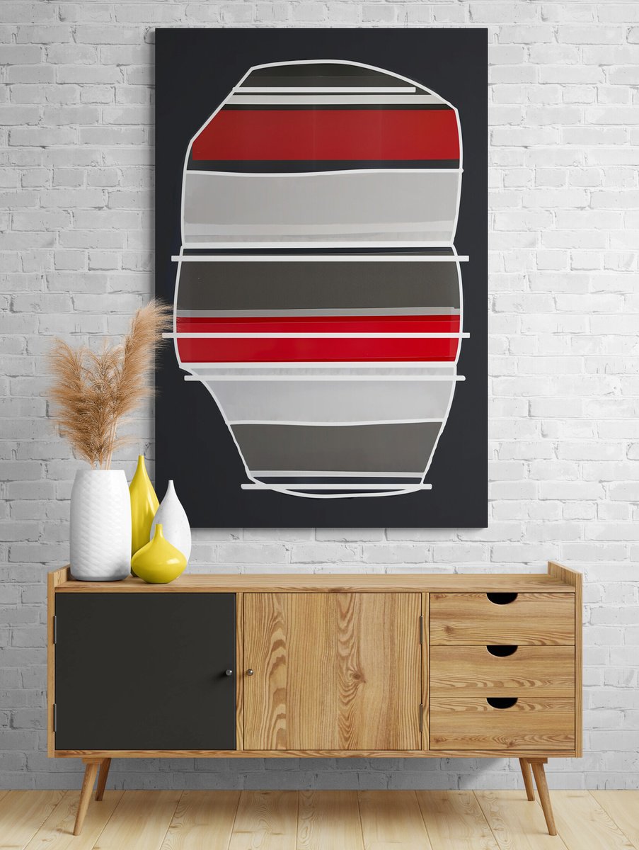 Abstract Acrylic Painting By V+V Kniazievi, 31 X 47", Rhythm Of Life #1, Original Artwork