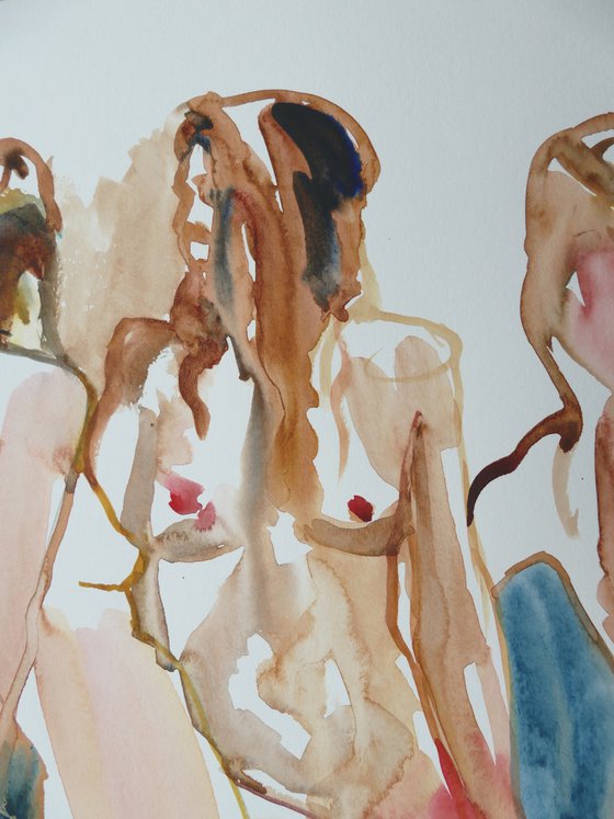 Standing female nude 3 poses