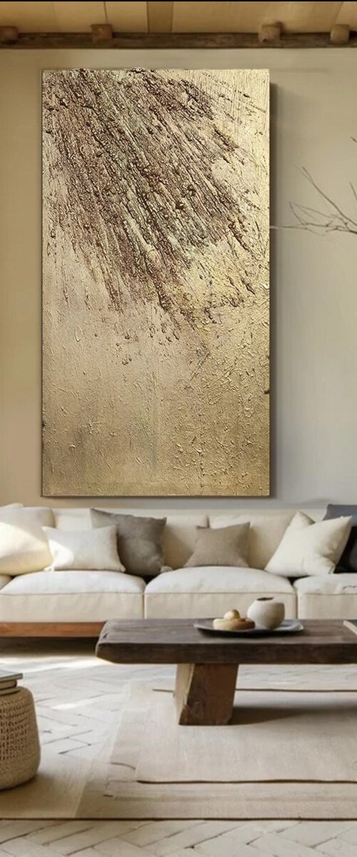 Gold 3d Wabi Sabi Wall Art by Julia Apostolova