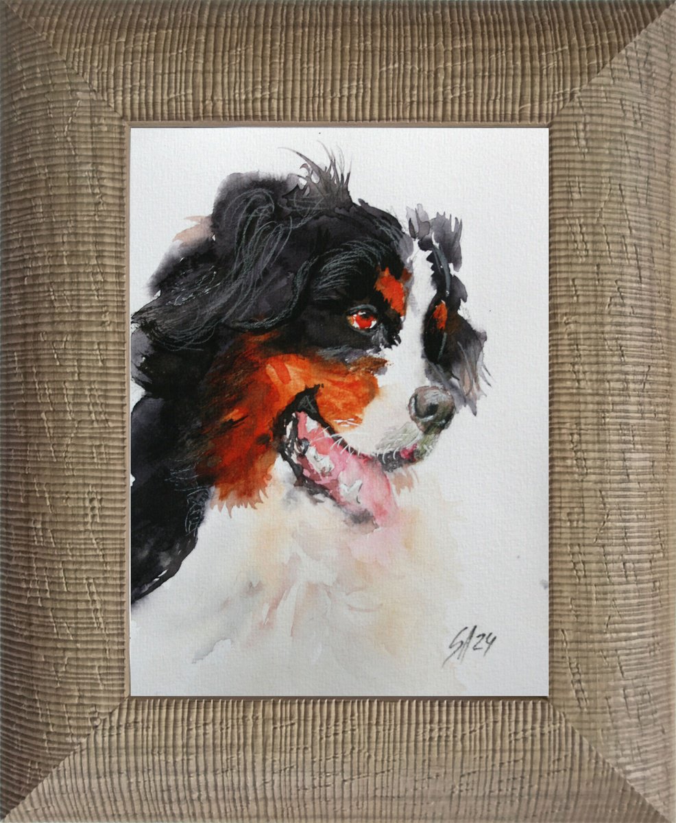Impressionistic Animal Watercolour By Salana Art / Svetlana Samovarova, 9 X 11", Dog, Original Artwork
