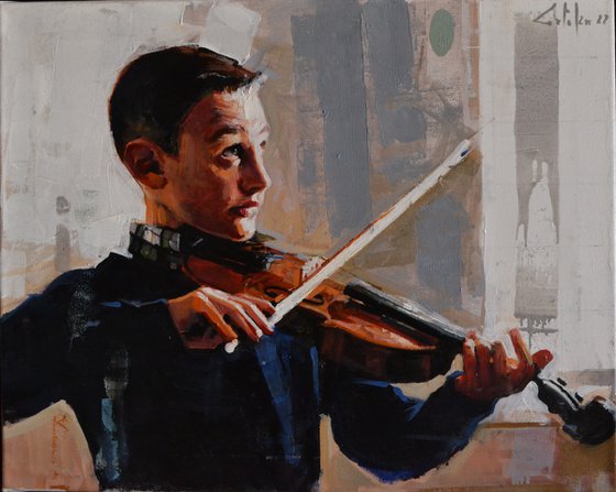 The boy and his violin