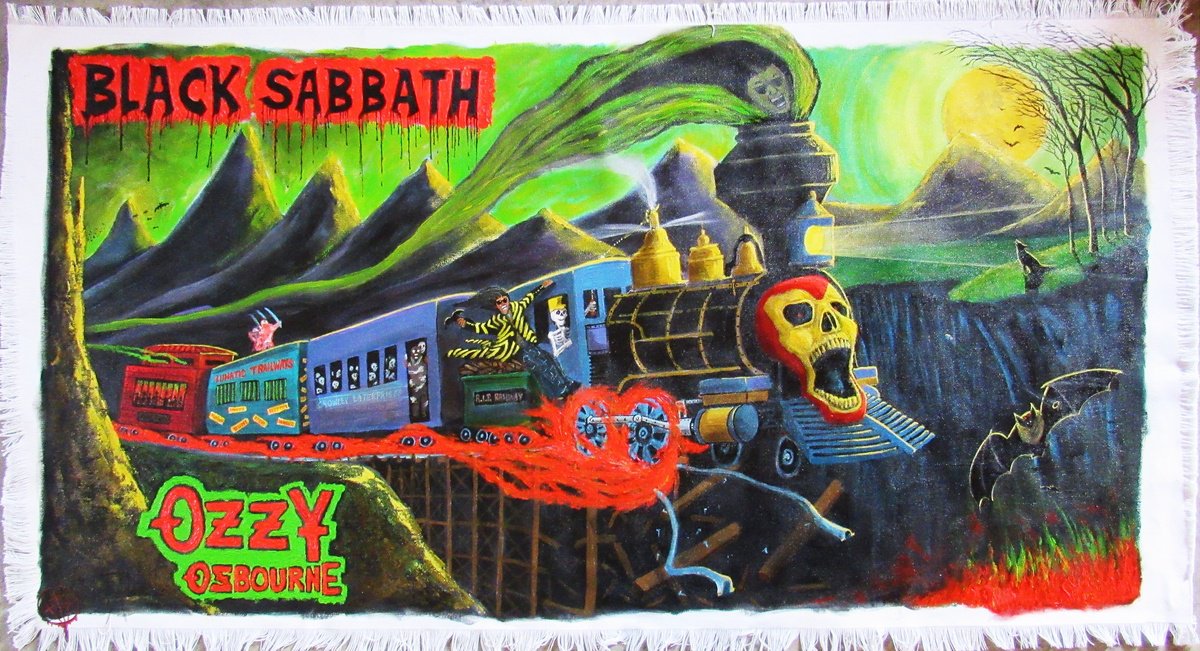 Urban And Pop Portrait Acrylic Painting By William F. Adams, 59 X 32", All Aboard! Hahahahahahahahaha, Original Artwork