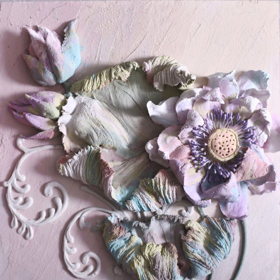Lotus * sculpture painting * flowers Painting by Evgenia Ermilova