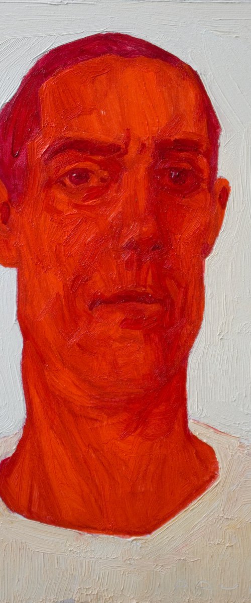 selfportrait red white by Olivier Payeur