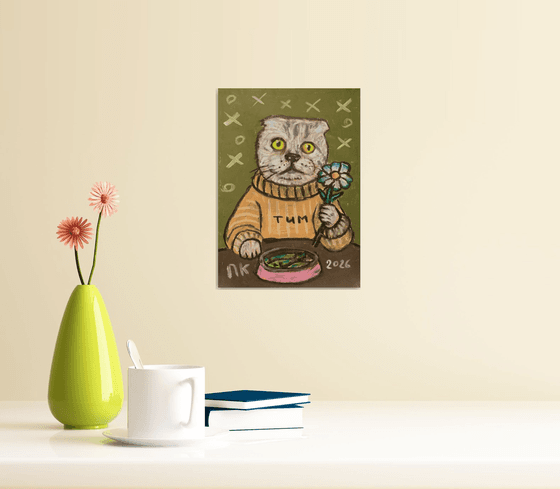 Cat with flower