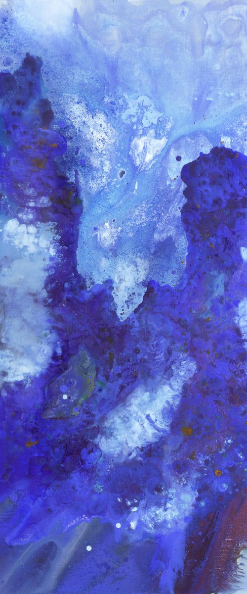 Mountains blue abstraction by Anna Onikiienko