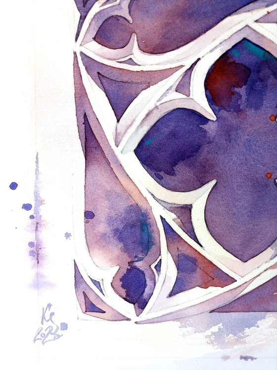 Watercolor Architectural gothic element