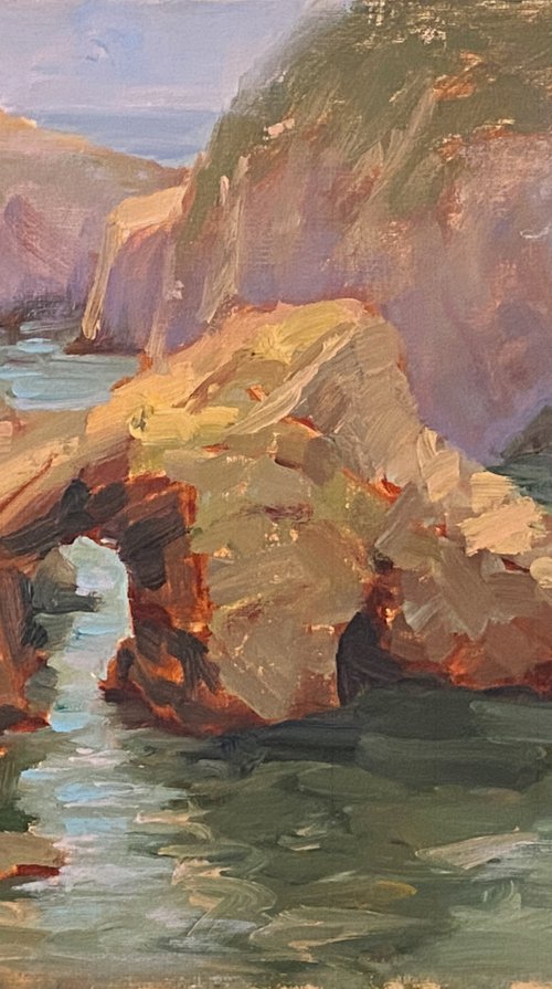 Rocks Mendocino Headlands Plein Air landscape by Tatyana Fogarty