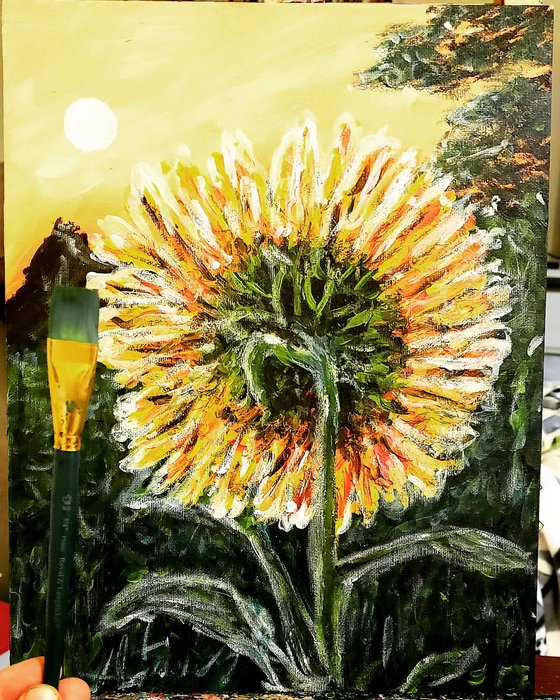 Sunflowers With 1 Brush