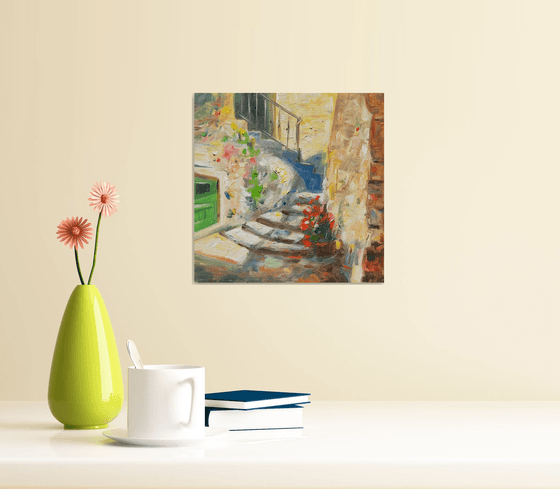 Flowers by the Stairway