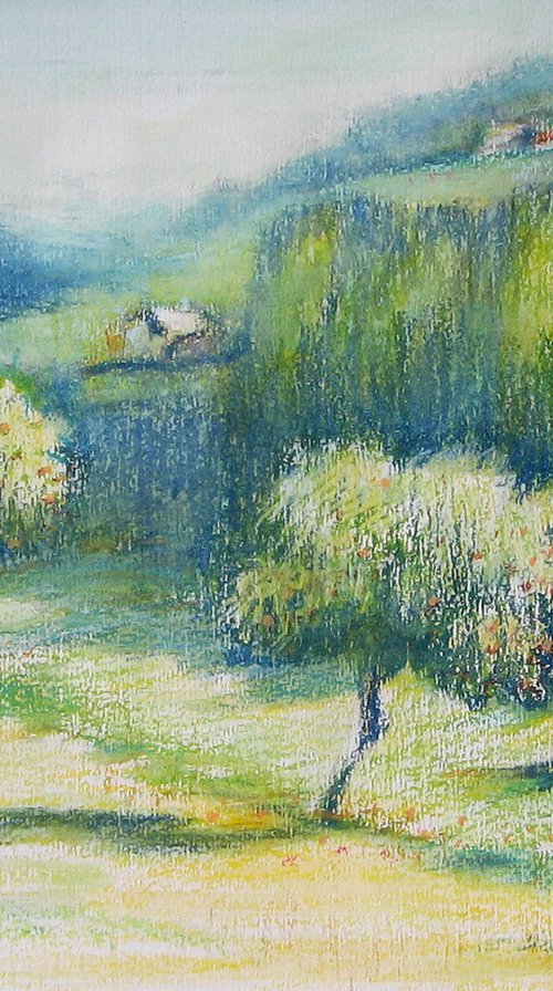 Apple trees. Landscape by Evgen Semenyuk