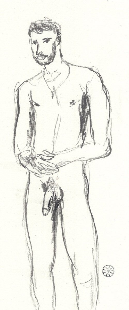 Male Nude Drawing by Anton Maliar