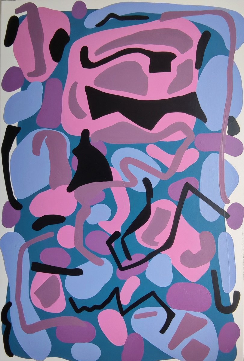 Abstract Oil Painting By Chrissy Guest, 24 X 36, And All That Jazz, Original Artwork