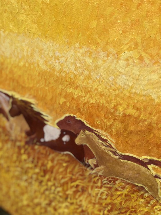 Horses chasing the sun