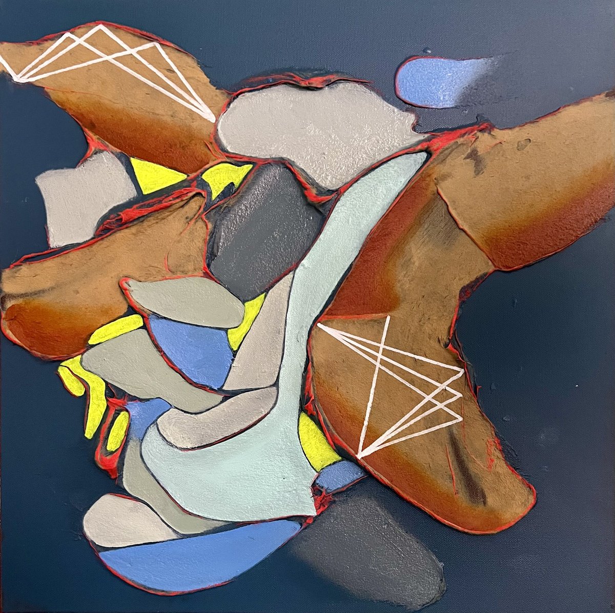 Abstract Painting By Caity Salamanca, 20 X 20, Fear The Wierdo, Original Artwork