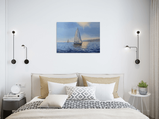 Seascape with Sailboats 55